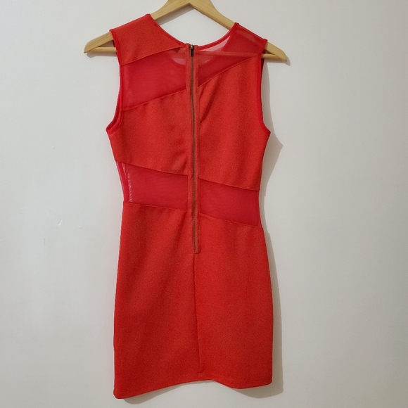 TOPSHOP Petite Bodycon Mini Dress Red Size 6P - Picture 5 of 6